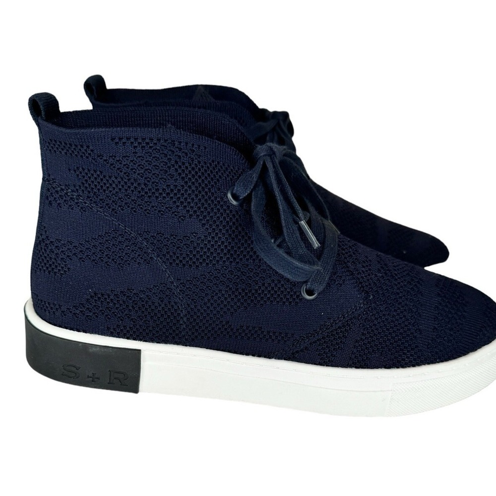 Strauss & Ramm Chukka High Top Knit Sneaker Boots Navy Blue Men's Size 8M